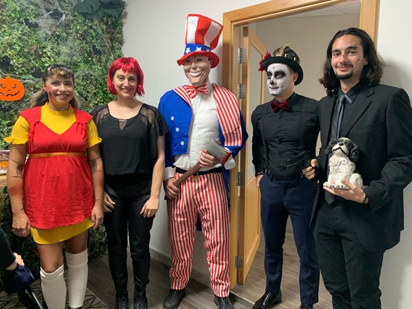 WIS employees wearing Halloween costumes